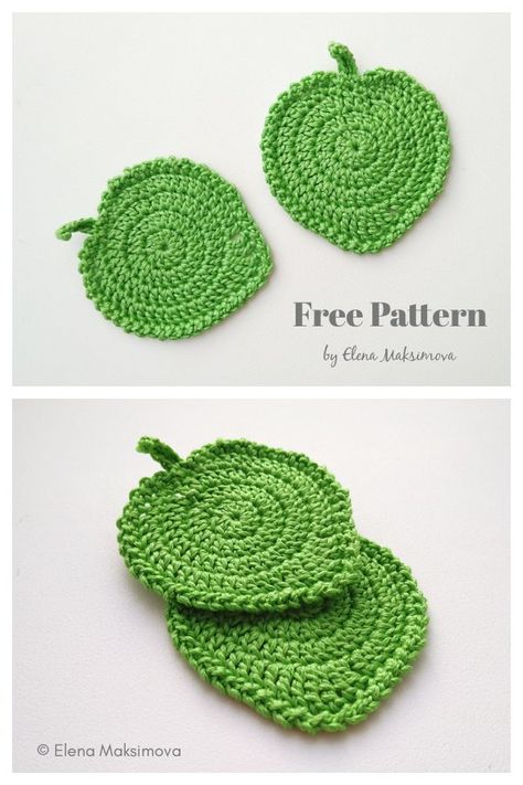 Crochet Leaf Free Pattern, Coaster Patterns, Crochet Coasters Free Pattern, Crochet Bookmark Pattern, Crochet Leaf Patterns, Crochet Mushroom, Crochet Coaster Pattern, Crochet Coaster, Crochet Motif Patterns