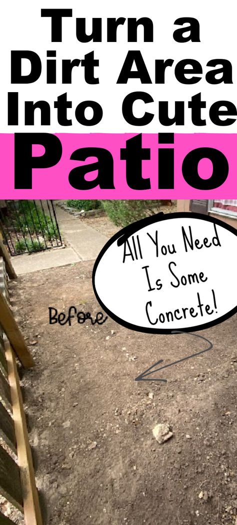 Do you have a small, ugly dirt area that won't grow grass? Try this easy idea with just concrete and a mold to turn it into a cute patio that is also easy to take care of. This is great for backyards, gardening areas, side yards, or anything that is just dirt. You can make this project in the summer, spring, or even the fall. It is cheap and easy! Backyard Patio Designs Diy Cheap, Cheap Small Backyard Ideas, Cheap Concrete Patio Ideas, Recycled Concrete Ideas, Patio Ground Ideas On A Budget, Inexpensive Yard Ideas, Basic Backyard Ideas, Backyard Dirt Makeover, Diy Cobblestone Patio