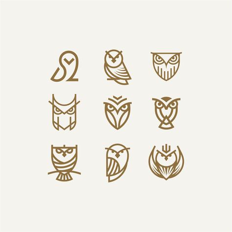 Six awesome owl minimal logo collection Simple Owl Tattoo, Simple Owl, Tattoos Watercolor, Tatuagem Masculina Pequena, Awesome Owls, Tattoos Mandala, Owl Tattoo Design, Owl Logo, Watercolor Tattoos