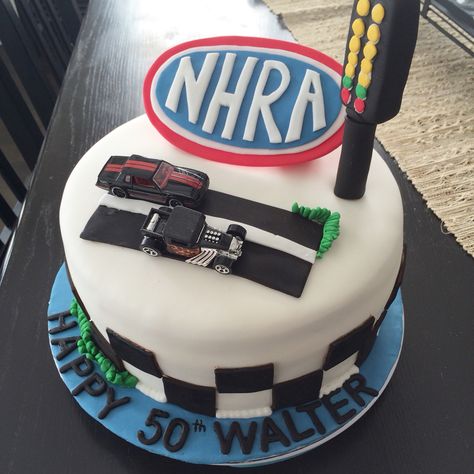 Fondant 50th birthday cake. Hot Rod drag racing theme. Racing Cake, Racing Birthday, Racing Theme, Cars Birthday Cake, Dad Birthday Cakes, Race Party, 50th Birthday Cake, Car Cake, Cakes For Men