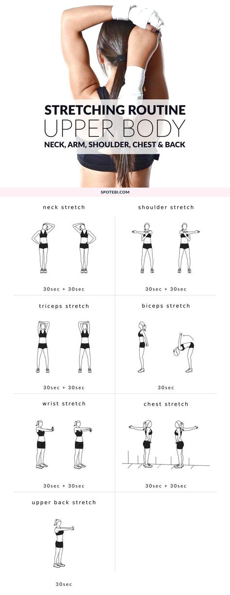 Stretch your neck, arm, shoulder, chest and back with these… Upper Body Stretching, Body Stretching Exercises, Upper Body Stretches, Post Workout Stretches, Upper Back Exercises, Hiit Workout Videos, Body Stretching, Workout Fat Burning, Workout Hiit