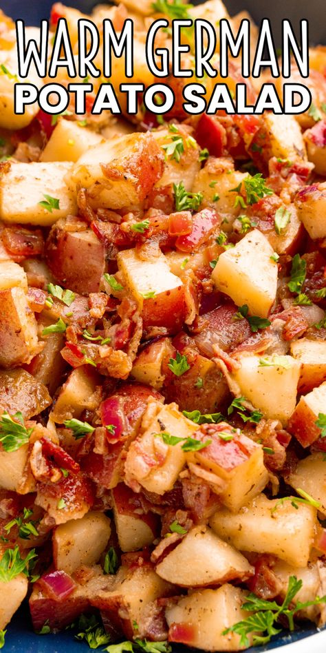 Cookout Potato Side Dishes, Authentic German Potato Salad, German Potato Salad Recipe, Bread Booze Bacon, German Food Authentic, Warm Potato Salads, Potato Bacon, Bacon Potato Salad, German Potato