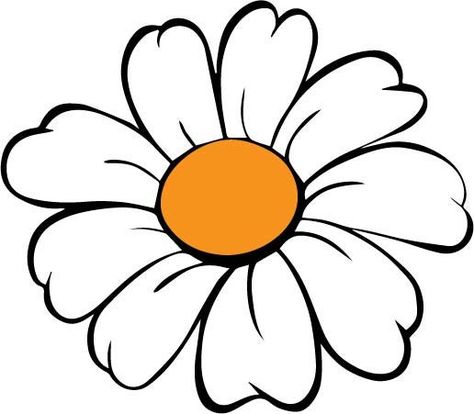 Cute Drawing Of Flower, White Daisy Drawing, Drawing Daisies, Daisy Vector, Mexican Tapestry, Printable Flower Pattern, Sunflower Themed Kitchen, Batik Diy, Daisy Drawing