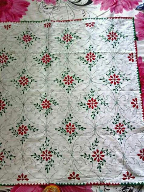 Nakshi Katha Design, Katha Design, Nakshi Katha, Hand Quilting Designs, Basic Hand Embroidery Stitches, Fabric Painting On Clothes, Saree Embroidery Design, Kantha Embroidery, Circle Mehndi Designs