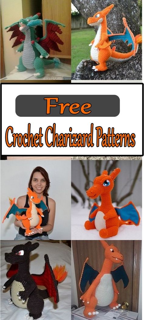 Crochet Charizard Patterns Charizard Crochet Pattern Free, Blastoise Crochet Pattern Free, Crochet Charizard Pattern, Charizard Crochet, Rayquaza Crochet Pattern, Charizard Hat Crochet, Crochet Lucario Pattern, Chunky Yarn Crochet, Crochet Mitts