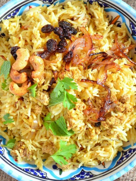 Keema Pulao - The Not So Creative Cook Keema Pulao, Minced Meat Dishes, One Pot Dishes, Minced Meat, So Creative, Full Meal Recipes, Dish Recipes, Biryani, Fresh Mint