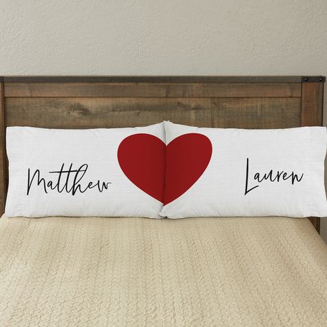 Couples Pillow Cases, Cricut Bridal Shower Gifts, Custom Valentines Gifts, Heart Connection, Couple Pillowcase, Dream Together, Letter Cushion, Wedding Cushion, Pillow Cases Diy