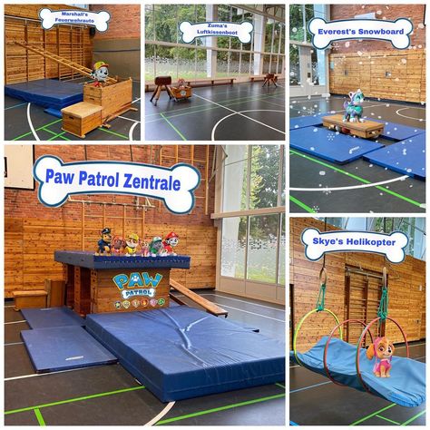 @kinderturnen_ideen on Instagram: “Paw Patrol - Die Helfer auf 4 Pfoten 🐾 1. Skye‘s Helikopter 🚁 : Mit ihrem Helikopter kann sie blitzschnell abheben, überall hinfliegen und…” Sensory Activities For Preschoolers, Paw Patrol Party, Yoga Gym, Sensory Activities, Play Activities, Kids Sports, Porch Swing, Paw Patrol, Preschool Activities