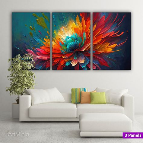 Art Abstract Modern, Canvas Art Abstract, Abstract Flower, Flower Canvas, Multi Panel Canvas, Modern Floral, Beautiful Wall Art, Abstract Flowers, Print Wall Art