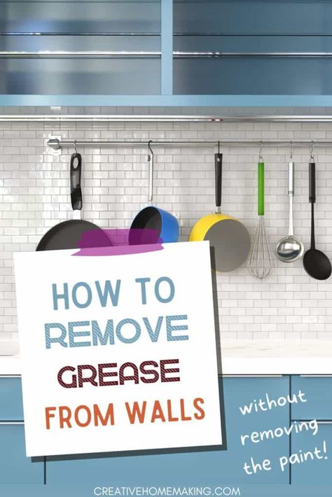 Don't let grease stains ruin the look of your beautiful painted kitchen walls! With our expert advice and DIY cleaning solutions, you can easily remove grease and restore your walls to their original shine. Get ready to cook and entertain in a spotless kitchen! Kitchen Grease Cleaner Diy, How To Remove Grease From Cabinets, How To Clean Grease Off Walls, Painted Kitchen Walls, How To Clean Stone, Cleaning Grease, Remove Grease Stain, Natural Cleaning Supplies, Graphite Powder