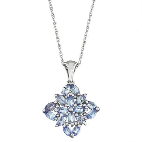 Sterling Silver Tanzanite Floral Pendant Necklace ($70) ❤ liked on Polyvore featuring jewelry, necklaces, blue, blue flower necklace, sterling silver necklace, tanzanite pendant, flower necklace and blue necklace Necklaces Blue, Flower Necklaces, Tanzanite Pendant, Floral Pendant Necklace, Necklace Flower, Floral Pendant, Skull Necklace, Flower Motif, Silver Heart Necklace