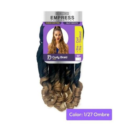 Darling Empress Curly Braid Long [60", 1/27, New and unopened] Darling Curly Braids Attachment, Darling Braids, Curly Braid, Curly Braids, Braid Styles, Braids, Closet, Quick Saves, Plait Styles