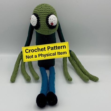 *PDF crochet pattern** * NOT a finished product*  This is the digital crochet pattern for Salad Fingers. He is the main character from his own animated web series. He lives alone in a small shack and is unable to distinguish between living beings and inanimate objects. *PDF crochet pattern** * NOT a finished product*  If you would like to purchase a finished product of Salad Fingers, you can click here https://www.etsy.com/listing/870709477. PDF pattern is written US crochet terms.  Difficulty: Cursed Crochet Pattern, Salad Fingers, Finger Puppet Patterns, Finger Crochet, Crochet Unique, Crochet Fairy, Inanimate Objects, Confection Au Crochet, Fun Crochet