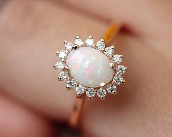 Vintage Opal Engagement Ring, Opal Engagement Ring, Color Wedding, Opal Ring Gold, Wedding Engagement Ring, Opal Engagement, Engagement Rings Opal, Royal Jewelry, Halo Diamond Ring