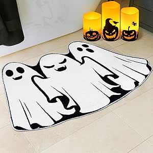 Kids Room Christmas, Gothic Bathroom, Halloween Bath, Rug For Kids Room, Uhyggelig Halloween, Halloween Hanging Decorations, Living Room Blanket, Big Carpet, Halloween Bathroom