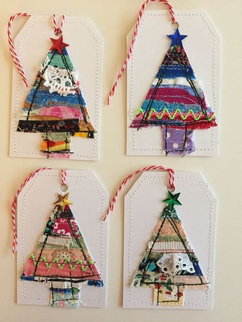 Sewing Christmas Gifts, Scrap Ideas, Unique Christmas Trees, Christmas Sewing, Christmas Crafts For Kids, Xmas Ornaments, Homemade Christmas, Xmas Crafts, Christmas Tag