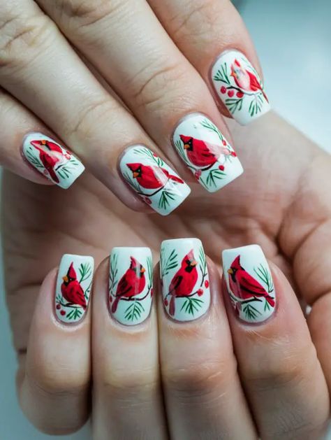 26 Festive Christmas Nail Art Design Ideas For 2023 Cardinal Nails, Nail Growth Tips, Holiday Manicure, Designer Nails, Art Design Ideas, Christmas Cardinals, Christmas Nail Art Designs, Fall 24, Nail Growth