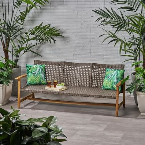 Buy Outdoor Sofas, Chairs & Sectionals Online at Overstock | Our Best Patio Furniture Deals Outdoor Patio Couch, Patio Couch, Patio Loveseat, Outdoor Loveseat, Outdoor Couch, Wood Patio, Wicker Sofa, Christopher Knight, Noble House