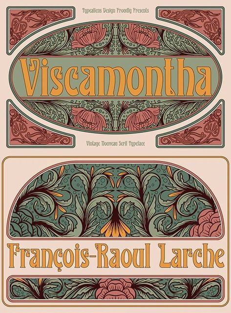 Card Design Layout, Art Nouveau Graphic Design, Classic Packaging, Art Nouveau Graphic, Brand Identity Board, Art Deco Fonts, Design Portfolio Ideas, Classic Serif Fonts, Font Creator