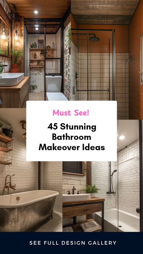 Explore 45 stunning bathroom makeover ideas through 4 engaging images that offer inspiration for transforming your space with fresh designs and practical tips. Bathroom Makeover Ideas, Bathroom Retreat, Spa Style, Creative Storage Solutions, Luxurious Spa, Stunning Bathrooms, Decor Themes, Fresh Color, Creative Storage