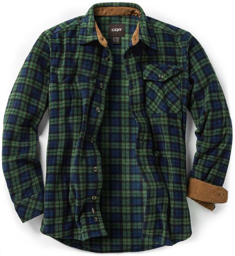 PRICES MAY VARY. CQR Outdoor Plaid Fleece Shirts Series designed for all outdoor activities and sports. [Materials] 100% Polyester fabric is durable, lightweight, and wrinkle resistant. [Classic Flannel Pattern] Consisting of vertical and horizontal bands in two or more colors with variations in width. [Corduroy Lined Collar & Cuffs] It is for long-lasting contemporary wear and keeps you warm. [Full Button Closure] Excelating button-up design with an added extra button for comfort and secure fit Cuffs Shirt, Green Plaid Shirt, Plaid Shirt Men, Shirt Cuff, Mens Flannel, Green Plaid, Collar And Cuff, Button Up Shirt, Flannel Shirt