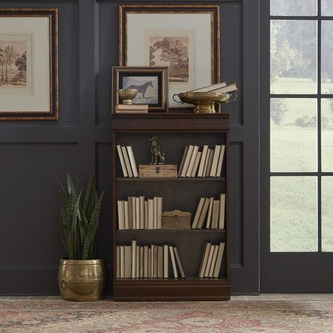 PRICES MAY VARY. Poplar Solids & Cherry/Birch Veneers Cognac Finish Adjustable Shelves CARB Compliant Can Be Bunched Bookcase Wood, Classic Desk, Define Your Style, Office Bookcase, Crown Moulding, Wood Bookcase, Liberty Furniture, Atlanta Homes, Online Furniture Shopping