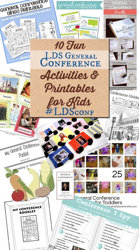 Lds Conference Activities, Lds General Conference Activities, General Conference Packets, Conference Activities, General Conference Activities, Lds Conference, Activity Day Girls, Fhe Lessons, Lds General Conference