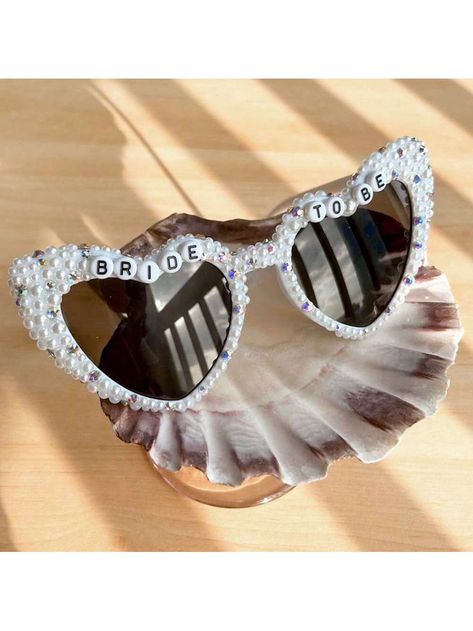 1 Pc Bride Heart Rhinestone Sunglasses, Pearl Sunglasses Bride, Bride To Be Sunglasses, Rhinestone Wedding Accessories, Bridal Shower Heart Sunglasses Bride Sunglasses Groom Sunglasses Future Mrs Beach Party Bachelorette Party Future Bride Bridal Shower Gift Engagement Gift Mrs Sunglasses Pearl Sunglasses Bling Sunglasses White SunglassesI discovered amazing products on SHEIN.com, come check them out! Groom Sunglasses, Sunglasses Rhinestone, Sunglasses Bride, Wedding Favors Sunglasses, Bride Sunglasses, Bridal Shower Bachelorette Party Ideas, Pearl Sunglasses, Bling Sunglasses, Wedding Sunglasses