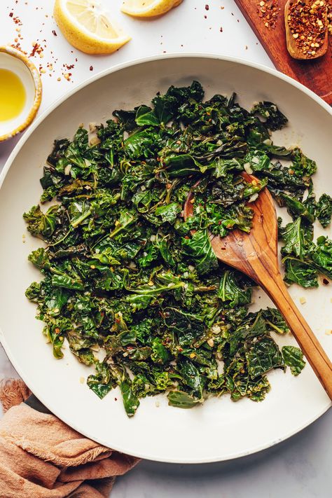 Sauteed Leafy Greens, Breakfast Greens, Sautéed Greens, Baker Kitchen, Sautéed Kale, Collard Greens Recipe, How To Cook Kale, Sauteed Greens, Chard Recipes