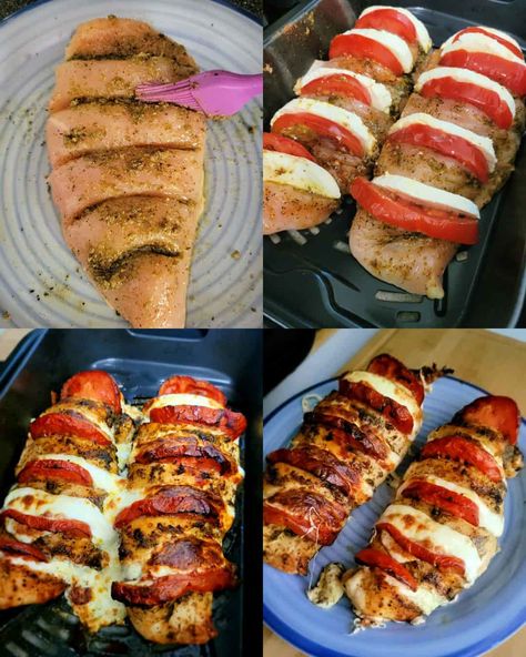 Juicy Chicken Breast Recipes, Stuff Chicken, Pesto Mozzarella, Mozzarella Tomato, Chicken Melts, Chicken With Italian Seasoning, Stuffed Chicken Breast, Fried Chicken Breast, Caprese Chicken