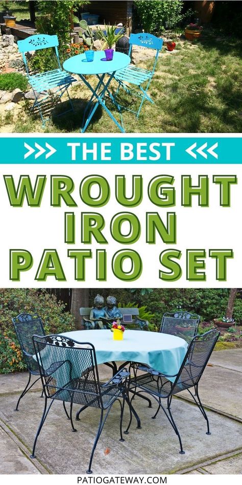 Iron Patio Furniture | Best Iron Patio Furniture | Best Outdoor Metal Furniture | Heavy Outdoor Furniture | Best Patio Furniture Pieces | Best Iron Bistro Sets | #patio #ironfurniture #bistroset #reviews Wrought Iron Patio Set, Inspiring Outdoor Spaces, Iron Patio Furniture, Creative Planter, Wrought Iron Patio Furniture, Best Iron, Beautiful Patios, Stylish Tables, Patio Makeover