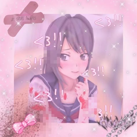 Yandere Love, Yandere Aesthetic, Yan Chan, Cutecore Icons, Yandere Chan, Ayano Aishi, Cute Core, Love Sick, Yandere Simulator