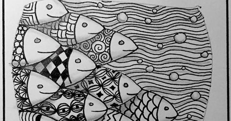 Easy Zentangle Patterns, Easy Zentangle, Clay Designs, Zentangle Artwork, Zen Doodle Art, Blackwork Embroidery, Cool Art Projects, Fish Sculpture, Tangle Patterns