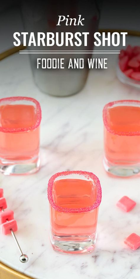 Madras Drink, Shooters Alcohol Recipes, Starburst Drink, Fruity Shots, Strawberry Shots, Shots Alcohol Recipes, Pink Vodka, Candy Shots, Shooter Recipes