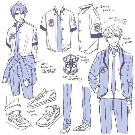 Uniform Sketch, School Uniform Drawing, Boy School Uniform, Uniform Drawing, Suit Drawing, Boy School, Anime Uniform, School Uniform Outfits, Clothing Sketches