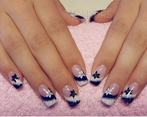 38 Creative And Fun Nail Art Designs Cowboy Nails, Black And White Nail Art, White Nail Art, French Nail Designs, White Nail Designs, Best Nail Art Designs, White Nail, Acrylic Nail Art, Beautiful Nail Designs