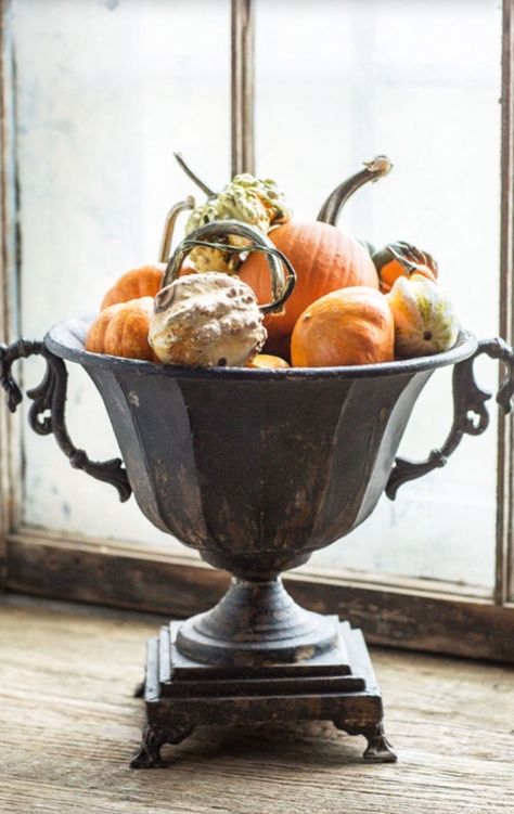 Distressed Black Urn Legends Of The Fall, Urn Planters, Urn Vase, Fall Thanksgiving Decor, Fall Tablescapes, Christmas Decorations Ornaments, Wood Dust, Fall Thanksgiving, Autumn Home