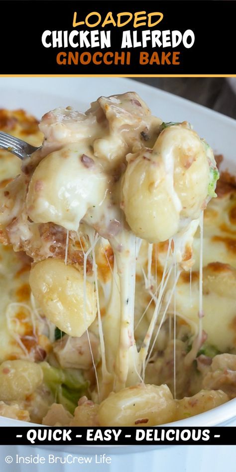 Alfredo Gnocchi Bake, Chicken Alfredo Gnocchi, Gnocchi Alfredo, Alfredo Gnocchi, Gnocchi Bake, Gnocchi Recipes Easy, Gnocchi Recipes Homemade, Cheesy Chicken Casserole, Gnocchi Dishes