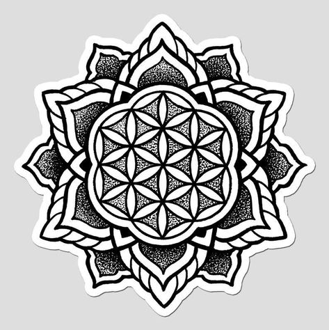 Flower Of Life Tattoo Mandala, Mandala Tattoo Mann, Tato Mandala, Flower Of Life Mandala, Geometric Tattoo Pattern, Flower Of Life Tattoo, Geometric Mandala Tattoo, Sacred Geometry Patterns, The Flower Of Life