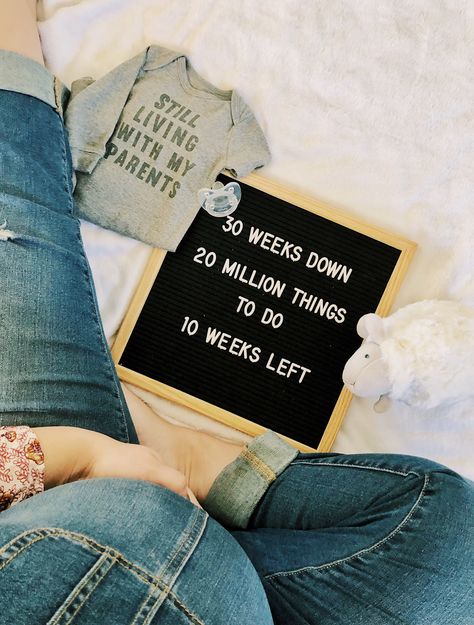 Pregnancy letter board saying 30 Weeks Pregnant Belly, Baby Bump Quotes, Bump Quotes, Quotes Children, Baby Bump Pictures, 30 Weeks Pregnant, Pregnancy Belly Photos, Eviction Notice, Maternity Photography Poses Pregnancy Pics