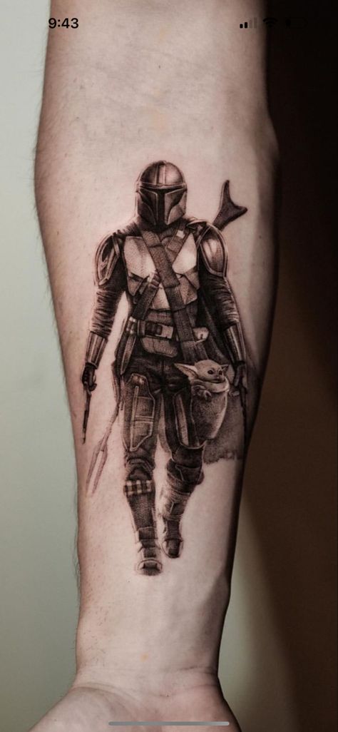 Realism mandalorian tattoo Mandalorian Tattoo, Star Wars Tattoo Sleeve, Star Wars Painting, Movie Tattoos, Geek Tattoo, D Tattoo, Star Wars Tattoo, Arm Sleeve Tattoos, Star Wars Images