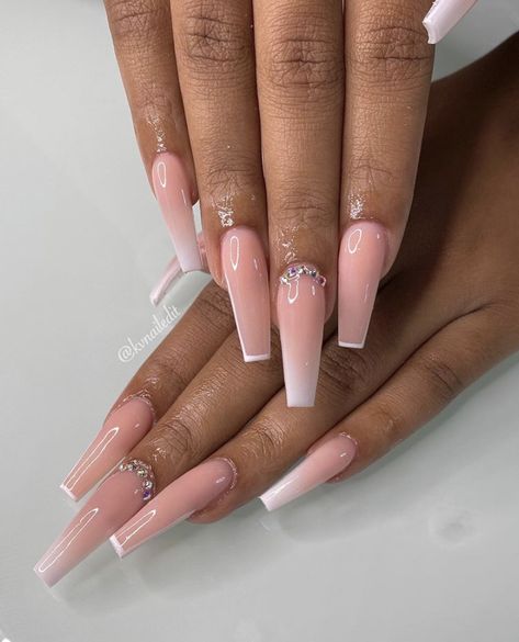 Nagel Inspo Ballerina, Acrilyc Nails Ideas, Ballerina Acrylic Nails, White Tip Nails, Henna Nails, Cheetah Print Nails, Purple Acrylic Nails, Baby Nails, Ombre Nail Designs