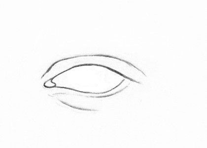 Close observation is very important when starting the line drawing of an eye. You must pay particular attention to the difference in shape between the upper and lower eyelids. Each eye is unique and the more acute your observation, the more accurate a likeness you will achieve. Eye Drawing Outline, How To Draw Eyes Closed, Eyes Outline Drawing, Eye Shape Drawing, Shojo Eyes, Eyes Outline, Eye Template, Dream Drawings, Drawing Of An Eye