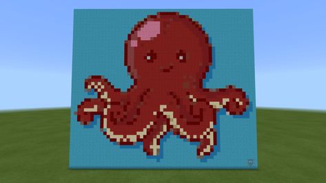 Octopus, Minecraft, Pixel Art, The Creator, Building, Art