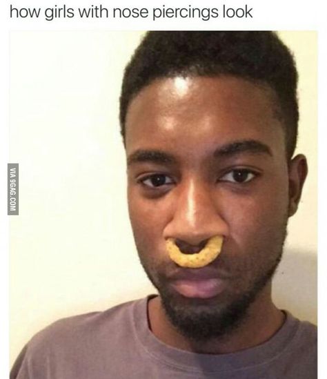 Seriously, when did this become a trend? And who taught it looked good. - 9GAG Nose Piercings, Snapchat Funny, Belly Laughs, Funniest Memes, Relatable Post Funny, Septum Piercing, Nose Piercing, Tumblr Funny, Best Memes