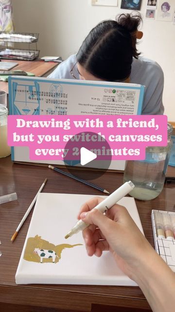 Daria on Instagram: "10/10 experience, can recommend!" Friend Paintings Together, Friends Painting Together, Art Party Ideas For Adults, Painting Games For Adults, Paint Party Ideas For Adults Canvases, Sister Painting Ideas, Painting Party Ideas For Adults, Friend Outings, Fun Drawing Games