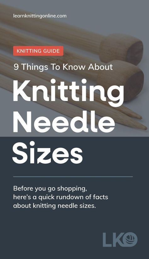 Confused about knitting needle size to use for your project? Here's a quick guide in choosing knitting needle sizes to help you understand which knitting needle size is best suitable for your yarn in hand and your knitting pattern. This guide is ideal for beginner knitters who are shopping for their first knitting needles. | For more free knitting tips visit learnknittingonline.com #knittingneedlesizechart #knittingforbeginners Size 8 Knitting Needle Patterns, Size 7 Knitting Needle Patterns, Knitting Needle Sizes, Abrevations For Knitting, How To Choose Knitting Needle Size, Knitting Needle Size Chart, Knitting Needle Size, Hand Health, Knitting Help