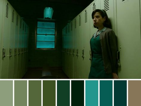 movie & film cinematography color palette Shape Of Water Movie Color Palette, Film Colour Palette Movies, The Shape Of Water Cinematography, Color Grading Reference, Movie Pallets Color Palettes, Films Color Palette, Cinematic Colour Grading, Film Moodboard Color Palettes, Color Theory In Film