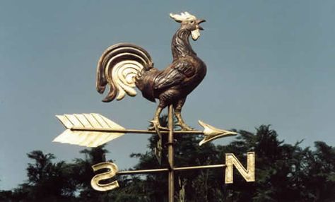 copper weathervanes | Copper Cockerel Weathervane Outdoor Thermometer, Rooster Decor, Water Fountains Outdoor, Weather Vanes, Barn Design, Chicken House, Water Fountain, Finials, Rooster