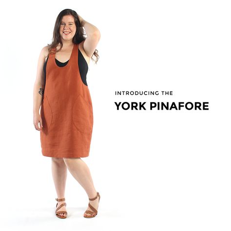 Introducing the York Pinafore! » Helen's Closet Patterns York Pinafore, Helens Closet, Full Bust Adjustment, Tutorial Ideas, Wrap Pants, Dress Tutorials, Handmade Wardrobe, Pinafore Dress, Dress Sewing